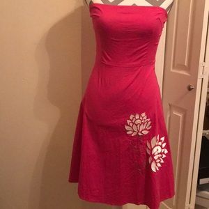 Pink strapless summer dress